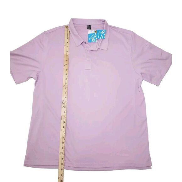 MagcoMsen Golf Polo Shirt Mens XL Lite Purple Pocket on Sleeve Polyester New Tag - Picture 3 of 7